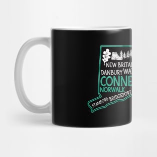 Connecticut Norwalk cute map New Haven Enfield Willington Putnam Stamford Bridgeport Mug